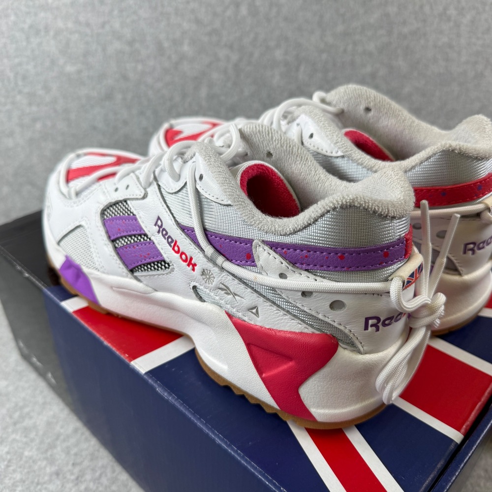 Reebok Aztrek R58 Unisex Running Shoes White Purple Red Mens 6.5 Womens 8 - Picture 3 of 8